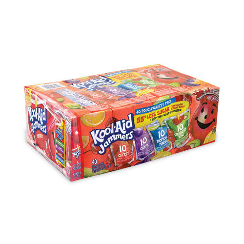 Image of Kool-Aid 4769 Jammers Juice Pouch Variety Pack, 6 oz Pouch, 40/Carton
