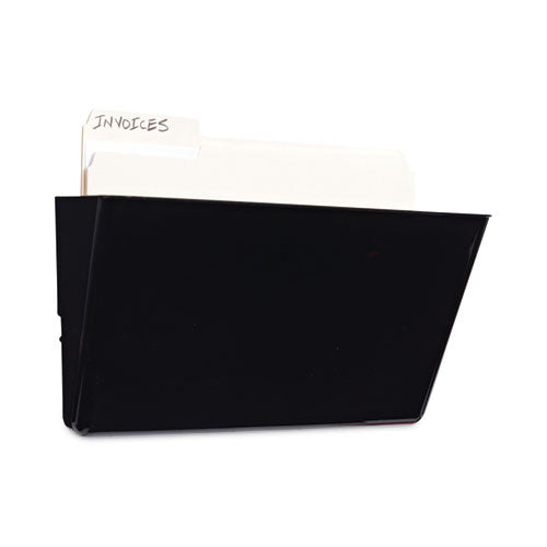 Image of Universal® UNV08122 Wall File Pockets, Plastic, Letter Size, 13" x 4.13" x 7", Black