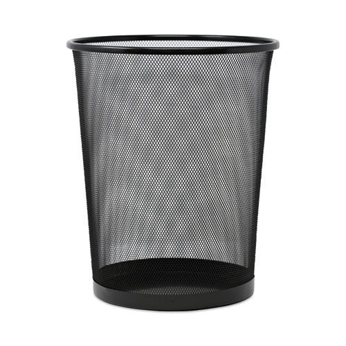 Image of Universal® UNV20008 Mesh Wastebasket, 18 qt, Steel Mesh, Black