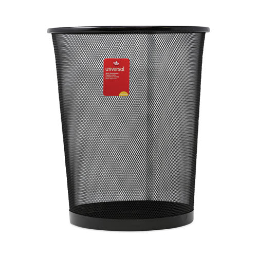 Image of Universal® UNV20008 Mesh Wastebasket, 18 qt, Steel Mesh, Black