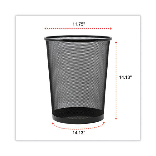 Image of Universal® UNV20008 Mesh Wastebasket, 18 qt, Steel Mesh, Black