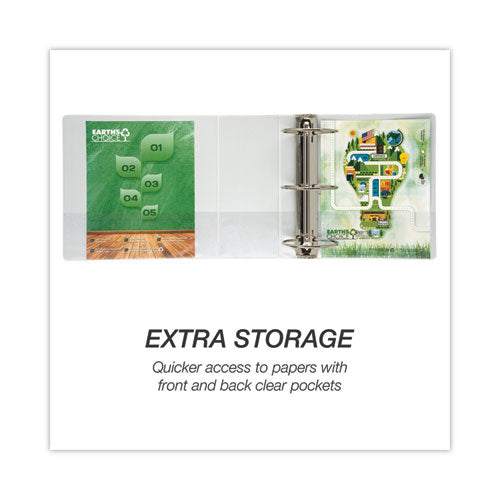 Image of Samsill® 18907 Earth's Choice Plant-Based Round Ring View Binder, 3 Rings, 5" Capacity, 11 x 8.5, White