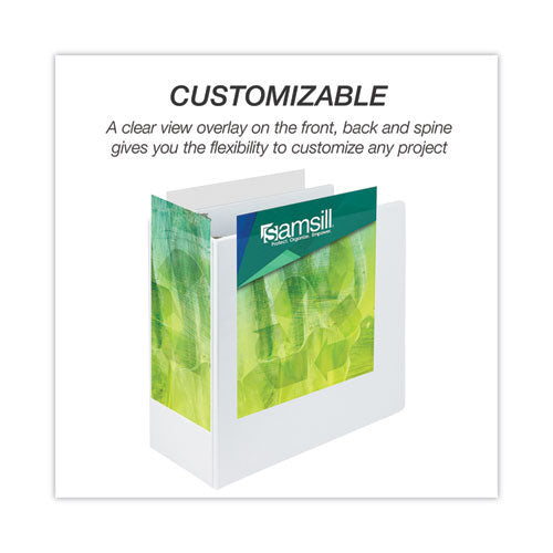 Image of Samsill® 18907 Earth's Choice Plant-Based Round Ring View Binder, 3 Rings, 5" Capacity, 11 x 8.5, White