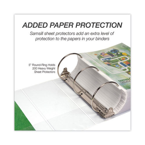 Image of Samsill® 18907 Earth's Choice Plant-Based Round Ring View Binder, 3 Rings, 5" Capacity, 11 x 8.5, White