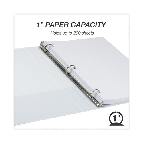 Image of Samsill® 18937 Earth's Choice Plant-Based Round Ring View Binder, 3 Rings, 1" Capacity, 11 x 8.5, White