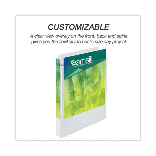 Image of Samsill® 18937 Earth's Choice Plant-Based Round Ring View Binder, 3 Rings, 1" Capacity, 11 x 8.5, White