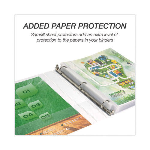 Image of Samsill® 18937 Earth's Choice Plant-Based Round Ring View Binder, 3 Rings, 1" Capacity, 11 x 8.5, White