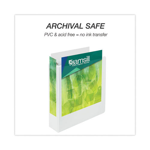 Image of Samsill® 18967 Earth's Choice Plant-Based Round Ring View Binder, 3 Rings, 2" Capacity, 11 x 8.5, White