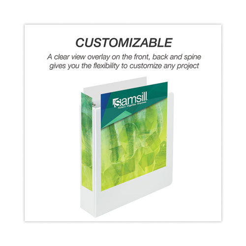 Image of Samsill® 18967 Earth's Choice Plant-Based Round Ring View Binder, 3 Rings, 2" Capacity, 11 x 8.5, White