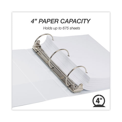 Image of SamsillÂ® Earth's Choice Plant-Based Round Ring View Binder, 3 Rings, 4" Capacity, 11 x 8.5, White