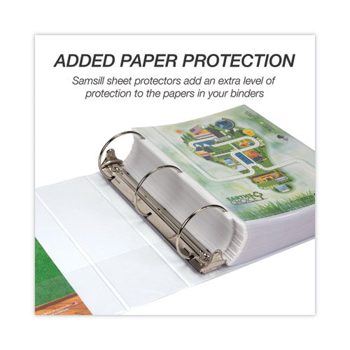 Image of SamsillÂ® Earth's Choice Plant-Based Round Ring View Binder, 3 Rings, 4" Capacity, 11 x 8.5, White