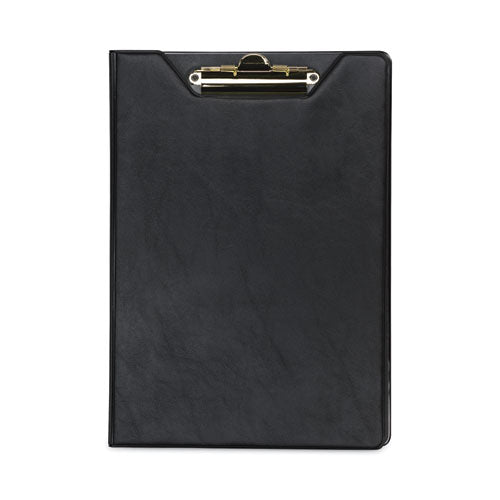 Image of Samsill® 71410 Value Padfolio, Heavyweight Sealed Vinyl, Brass Clip, Inside Front Pocket, Black