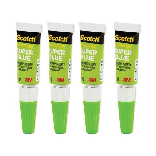 Image of Scotch® AD119 Single Use Super Glue No-Run Gel, 0.02 Oz, Dries Clear, 4/pack