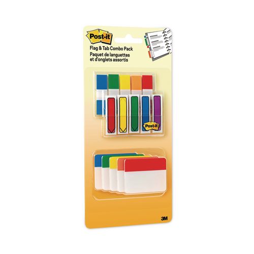 Image of Post-it® 686-XLP Flags And Tabs Combo Pack, Assorted Primary Colors, 230/pack
