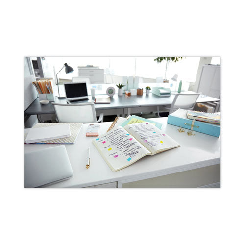 Image of Post-it® Flags 680HVBE Page Flags in Desk Grip Dispenser, 1 x 1.75, Blue, 200/Dispenser