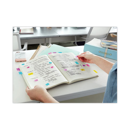 Image of Post-it® Flags 680HVBE Page Flags in Desk Grip Dispenser, 1 x 1.75, Blue, 200/Dispenser