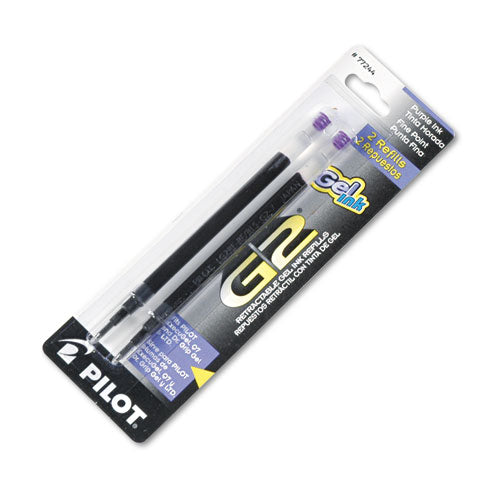 Image of Pilot® 77244 Refill For Pilot B2p, Dr Grip, G2, G6, Mr Metropolitan, Precise Begreen And Q7 Gel Pens, Fine Tip, Purple Ink, 2/pack