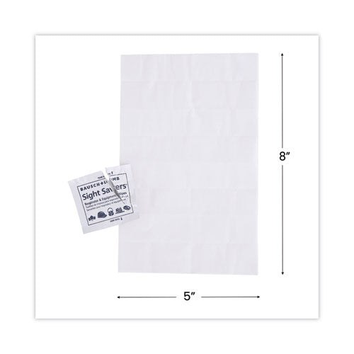 Image of Bausch & Lomb 8595 Sight Savers Respirator and Equipment Wipes, Cloth, 5 x 8, Unscented, White, 100/Box