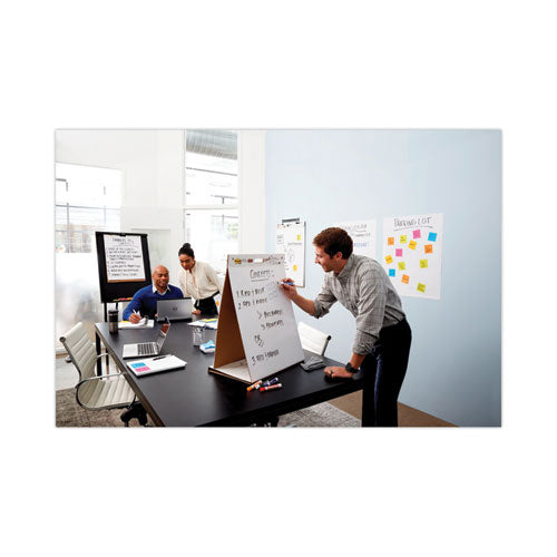 Image of Post-it® Easel Pads Super Sticky 563 DE Pad Plus Self-Stick Tabletop Easel Pad with Dry Erase Board, Unruled, (20) White 20 x 23 Sheets