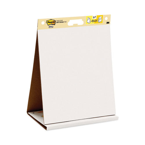 Image of Post-it® Easel Pads Super Sticky 563 DE Pad Plus Self-Stick Tabletop Easel Pad with Dry Erase Board, Unruled, (20) White 20 x 23 Sheets