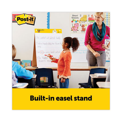 Image of Post-it® Easel Pads Super Sticky 563PRL Self-Stick Tabletop Easel Pad with Command Strips, Presentation Format (1.5" Rule), (20) White 20 x 23 Sheets