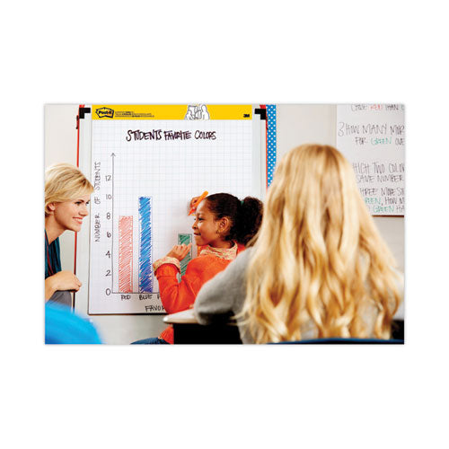 Image of Post-it® Easel Pads Super Sticky 563PRL Self-Stick Tabletop Easel Pad with Command Strips, Presentation Format (1.5" Rule), (20) White 20 x 23 Sheets