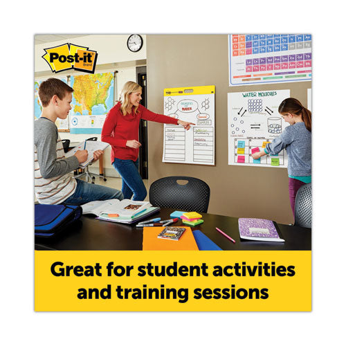 Image of Post-it® Easel Pads Super Sticky 566 Self-Stick Wall Pad, Unruled, (20) White 20 x 23 Sheets, 4/Carton