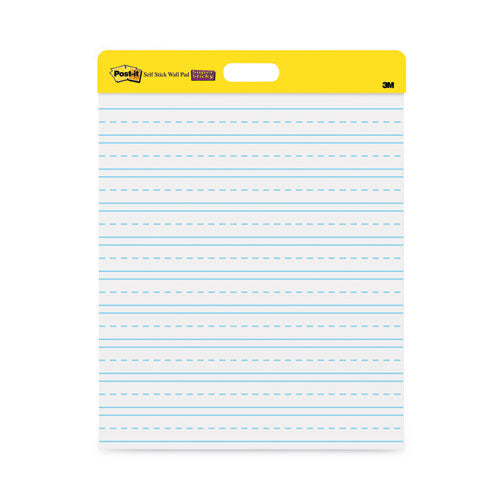 Image of Post-it® Easel Pads Super Sticky 566PRL Self-Stick Wall Pad, Manuscript Format (3" Primary Rule), (20) White 20 x 23 Sheets, 2/Pack