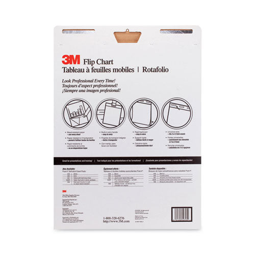 Image of 3M 570 Professional Flip Chart, Unruled, (40) White 25 x 30 Sheets, 2/Carton