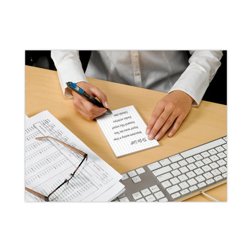 Image of Post-it® Notes Super Sticky 660-SSGRID Grid Notes, Quad Ruled, 4" x 6", White, 50 Sheets/Pad, 6 Pads/Pack