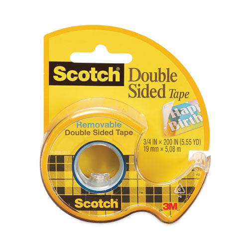 Image of Scotch® 667 Double-Sided Removable Tape In Handheld Dispenser, 1" Core, 0.75" X 33.33 Ft, Clear