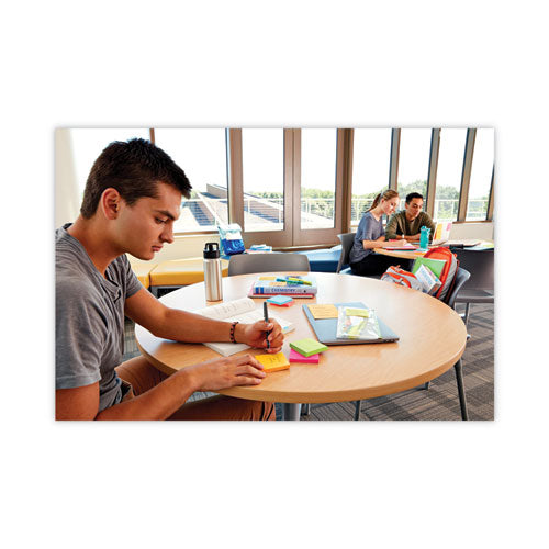 Image of Post-it® Notes Super Sticky 5845-SSUC Pads in Energy Boost Collection Colors, Note Ruled, 5" x 8", 45 Sheets/Pad, 4 Pads/Pack