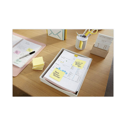 Image of Post-it® Notes 630-6PK Original Pads in Canary Yellow, Note Ruled, 3" x 3", 100 Sheets/Pad, 6 Pads/Pack