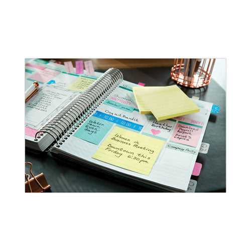 Image of Post-it® Notes 630-6PK Original Pads in Canary Yellow, Note Ruled, 3" x 3", 100 Sheets/Pad, 6 Pads/Pack