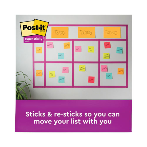 Image of Post-it® Notes Super Sticky 6445-SSP Meeting Notes in Energy Boost Collection Colors, 6" x 4", 45 Sheets/Pad, 8 Pads/Pack
