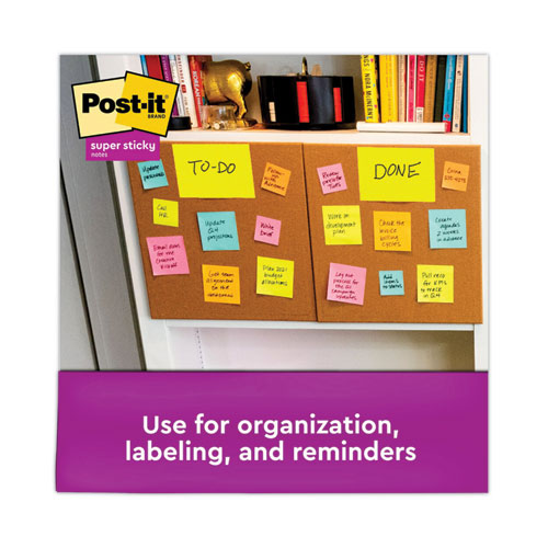 Image of Post-it® Notes Super Sticky 6445-SSP Meeting Notes in Energy Boost Collection Colors, 6" x 4", 45 Sheets/Pad, 8 Pads/Pack