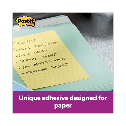 Image of Post-it® Notes 660-5PK Original Pads in Canary Yellow, Note Ruled, 4" x 6", 100 Sheets/Pad, 5 Pads/Pack