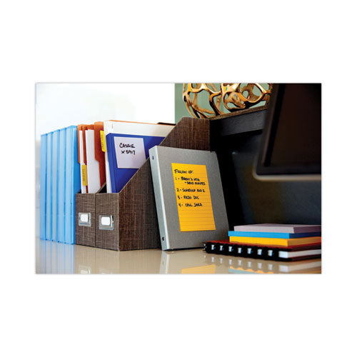 Image of Post-it® Notes Super Sticky 660-5SSCY Pads in Canary Yellow, Note Ruled, 4" x 6", 90 Sheets/Pad, 5 Pads/Pack