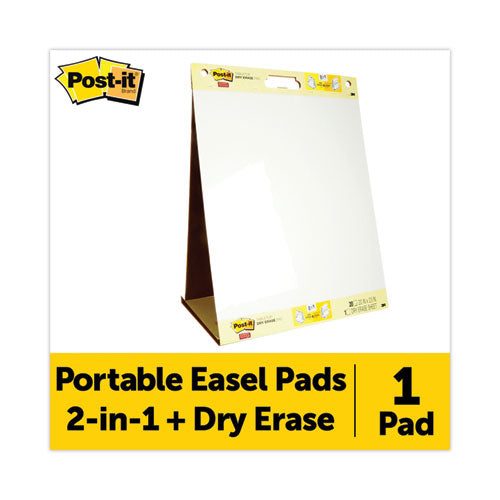 Image of Post-it® Easel Pads Super Sticky 563 DE Pad Plus Self-Stick Tabletop Easel Pad with Dry Erase Board, Unruled, (20) White 20 x 23 Sheets