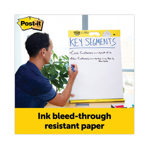 Image of Post-it® Easel Pads Super Sticky 563 DE Pad Plus Self-Stick Tabletop Easel Pad with Dry Erase Board, Unruled, (20) White 20 x 23 Sheets