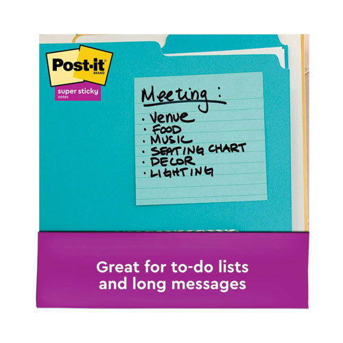 Image of Post-it® Notes Super Sticky 675-6SSMIA Pads in Supernova Neon Collection Colors, Note Ruled, 4" x 4", 90 Sheets/Pad, 6 Pads/Pack