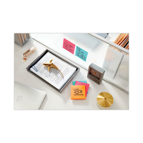 Image of Post-it® Notes Super Sticky 675-6SSMIA Pads in Supernova Neon Collection Colors, Note Ruled, 4" x 4", 90 Sheets/Pad, 6 Pads/Pack