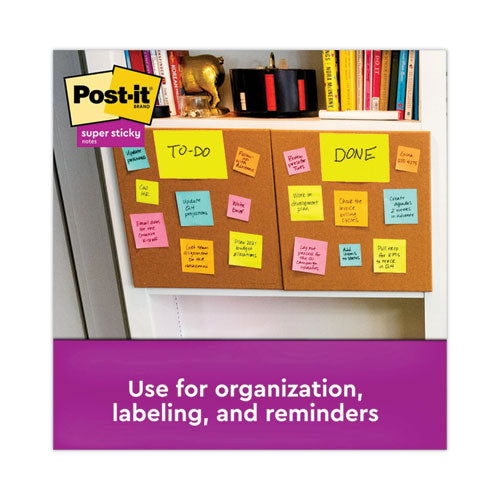 Image of Post-it® Notes Super Sticky 6845-SSP Meeting Notes in Energy Boost Collection Colors, 8" x 6", 45 Sheets/Pad, 4 Pads/Pack