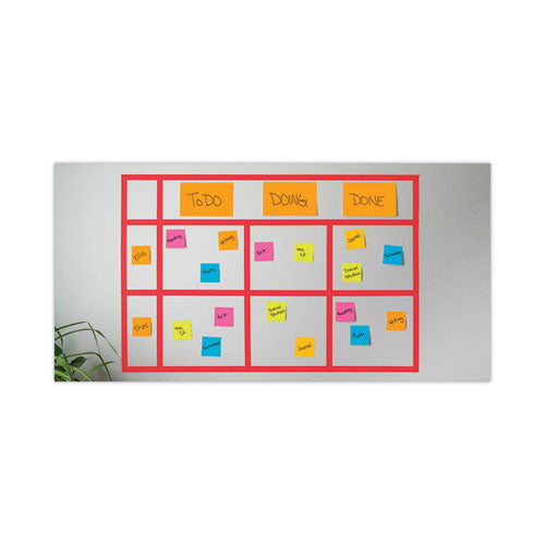 Image of Post-it® Notes Super Sticky 6845-SSP Meeting Notes in Energy Boost Collection Colors, 8" x 6", 45 Sheets/Pad, 4 Pads/Pack