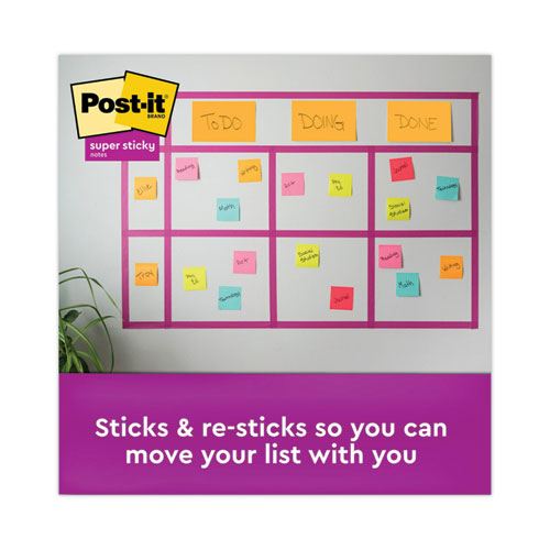 Image of Post-it® Notes Super Sticky 6845-SSPL Meeting Notes in Energy Boost Collection Colors, Note Ruled, 8" x 6", 45 Sheets/Pad, 4 Pads/Pack