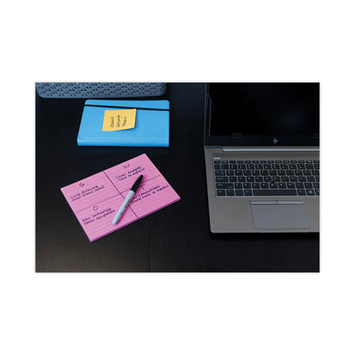 Image of Post-it® Notes Super Sticky 6845-SSPL Meeting Notes in Energy Boost Collection Colors, Note Ruled, 8" x 6", 45 Sheets/Pad, 4 Pads/Pack