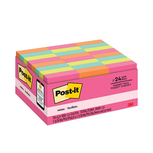 Image of Post-it® Notes 653-24ANVAD Original Pads in Poptimistic Colors, Value Pack, 1.38" x 1.88", 100 Sheets/Pad, 24 Pads/Pack