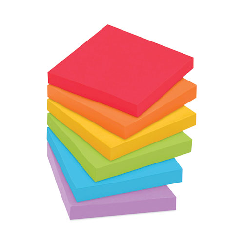 Image of Post-it® Notes Super Sticky 654-12SSAN Pads in Playful Primary Collection Colors, 3" x 3", 90 Sheets/Pad, 12 Pads/Pack