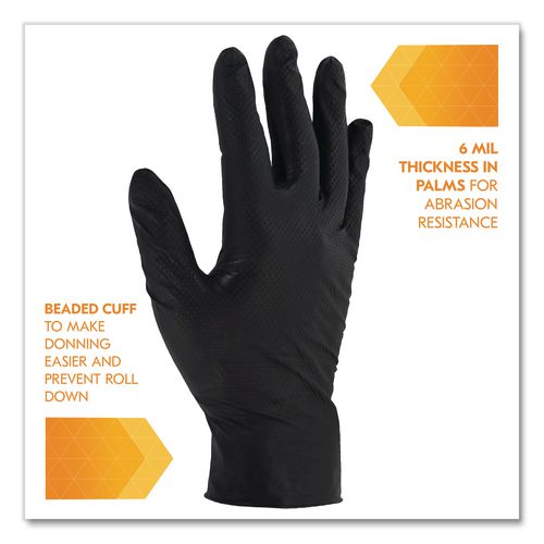 Image of KleenGuard 49275 G10 Kraken Grip Nitrile Gloves, Small, 6 mil Thick, 9.5" Long, Black, 100/Box, 10 Boxes/Carton