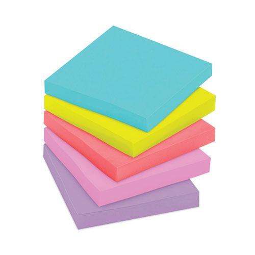 Image of Post-it® Notes Super Sticky 654-12SSMIA Pads in Supernova Neon Collection Colors, 3" x 3", 90 Sheets/Pad, 12 Pads/Pack